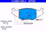 Комплект тормозных колодок, дисковый тормоз ATE 13046070302