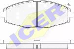 Комплект тормозных колодок, дисковый тормоз ICER 181262