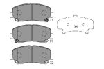 Комплект тормозных колодок, дисковый тормоз KAVO PARTS KBP4563