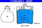 Комплект тормозных колодок, дисковый тормоз ATE 13046040652