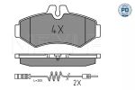 Комплект тормозных колодок, дисковый тормоз MEYLE 0252302118PD